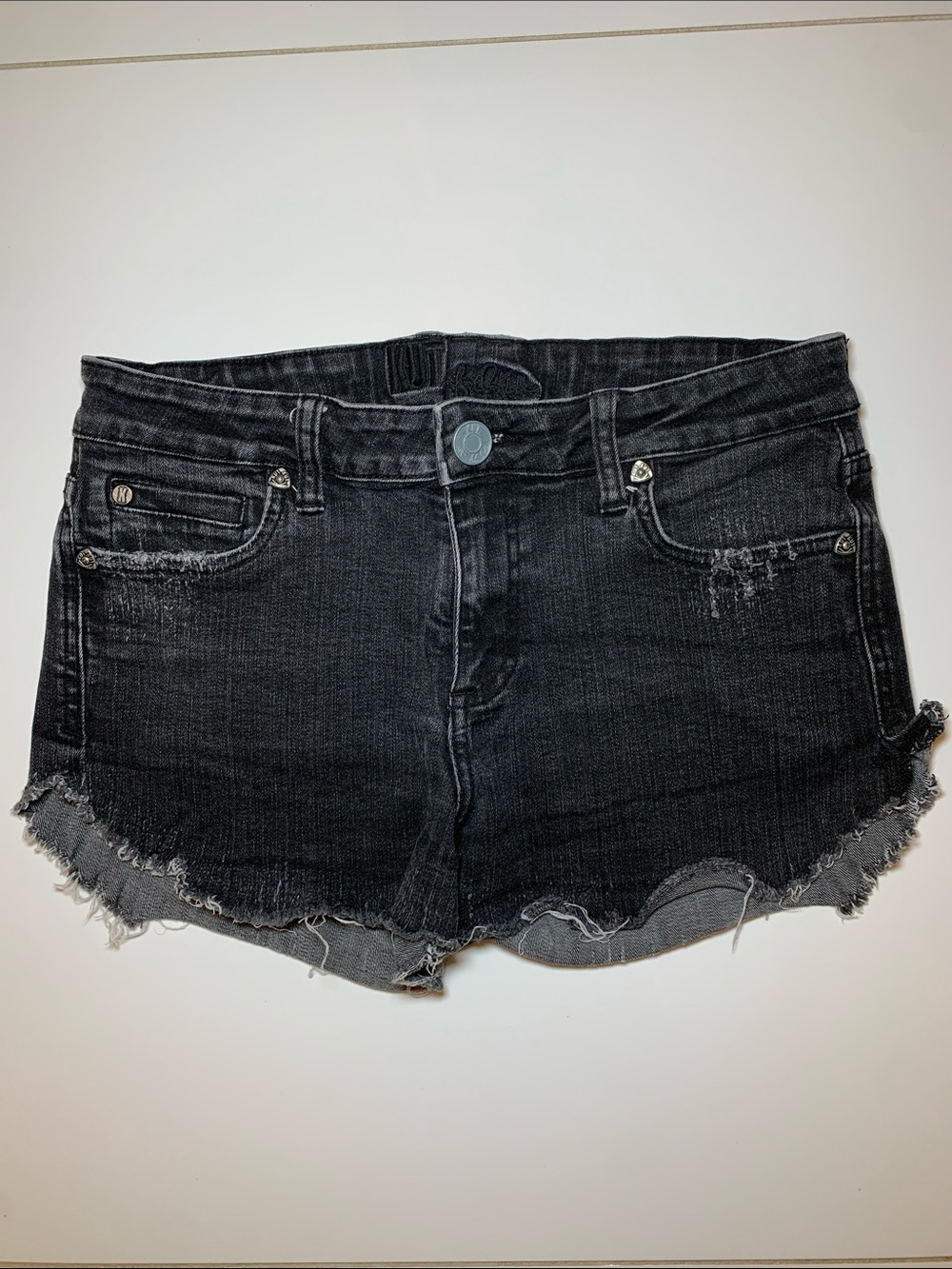 Kut from the Kloth Black Distressed Denim Cutoff Shorts
